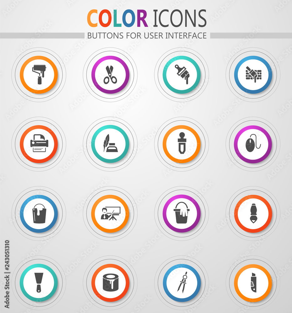 Art tools icons set Art tools icons set