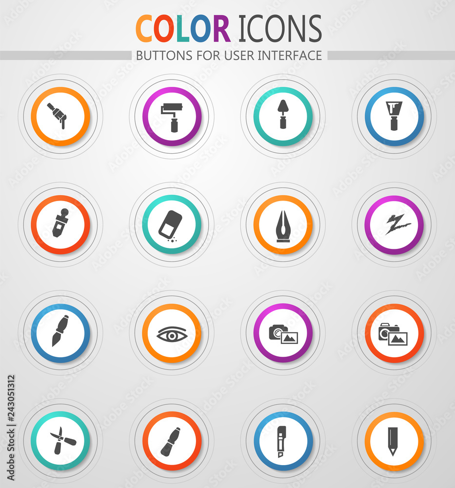 Art tools icons set Art tools icons set
