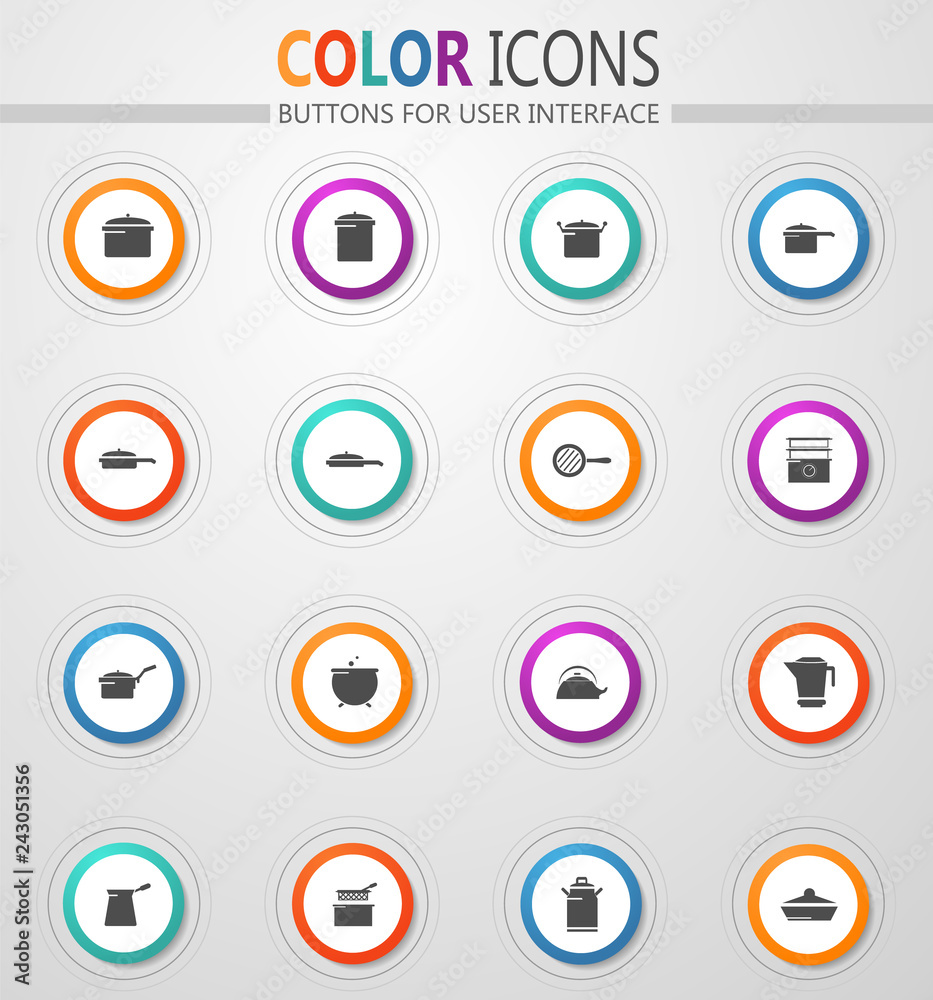 Dishes Icons set Dishes Icons set