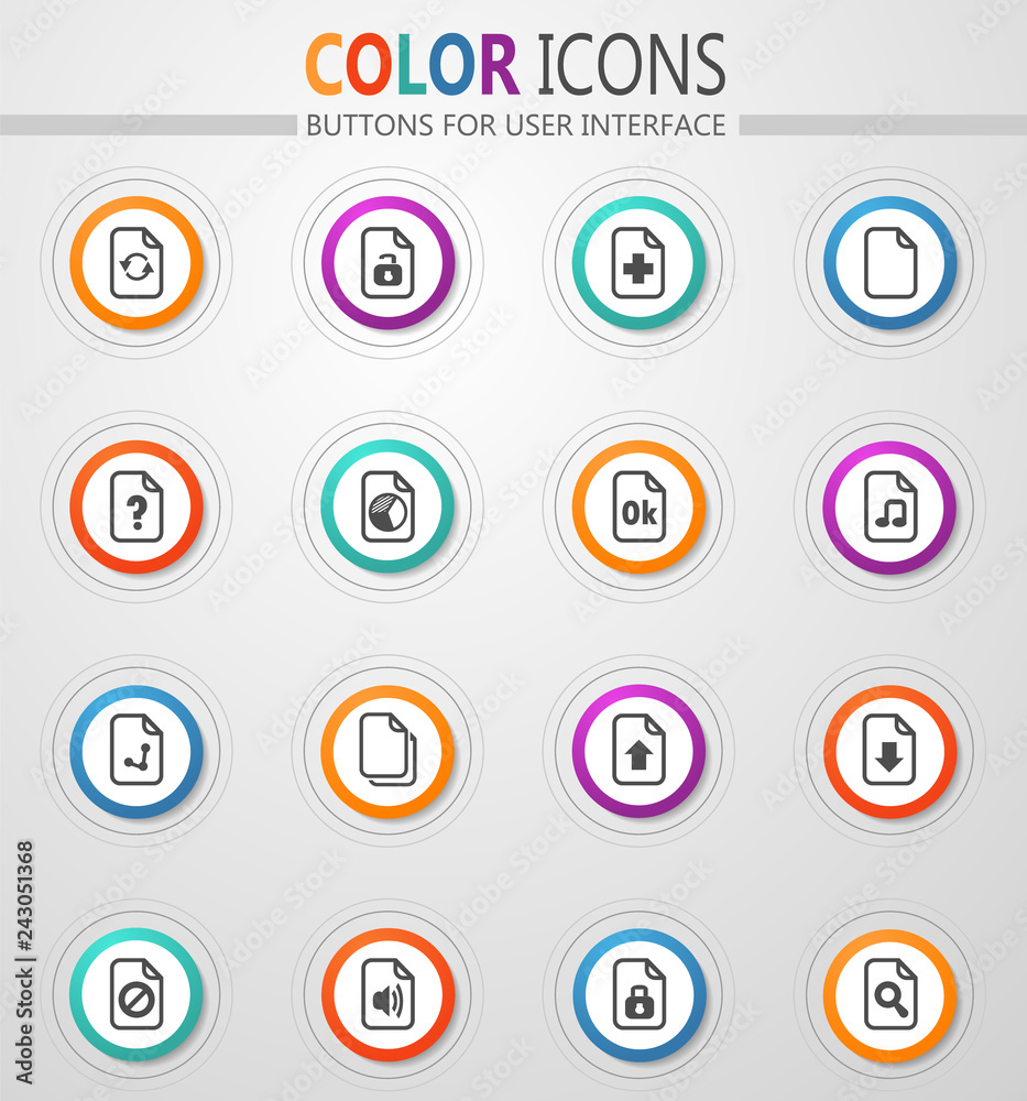Documents icons set Documents icons set