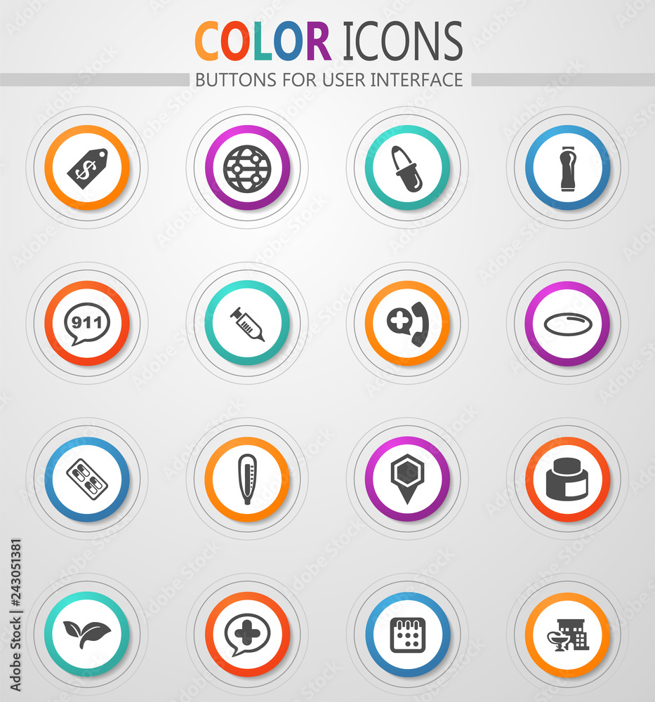 Drug store icons set Drug store icons set