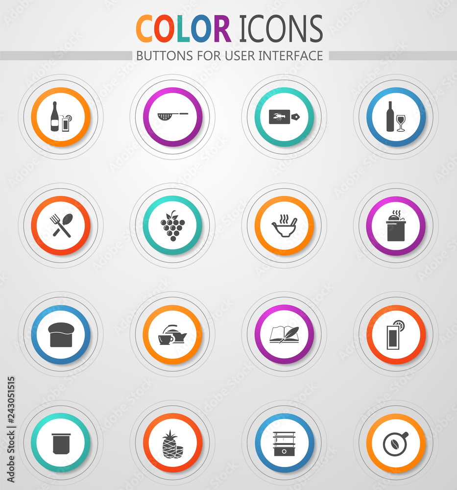 Food and kitchen icons set Food and kitchen icons set