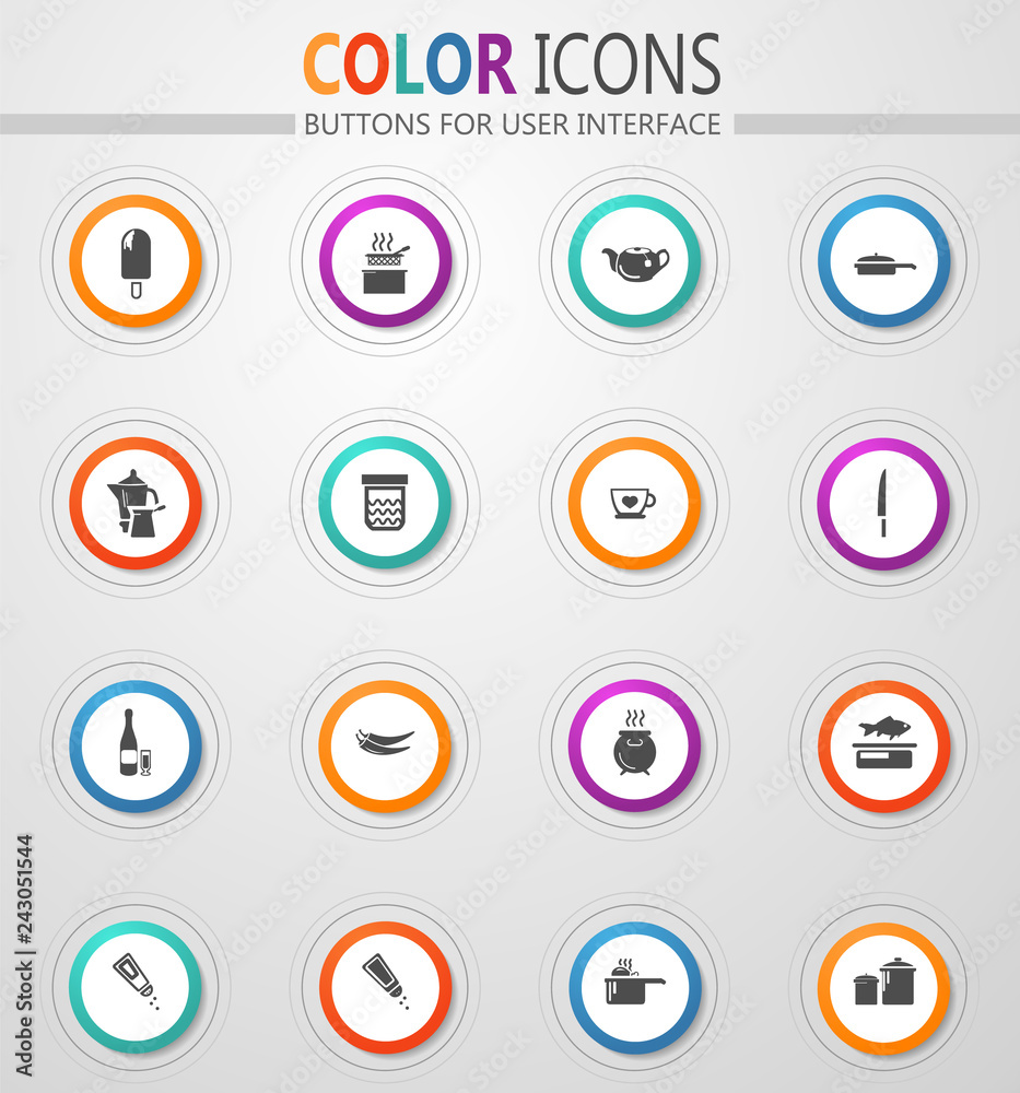 Food and kitchen icons set Food and kitchen icons set