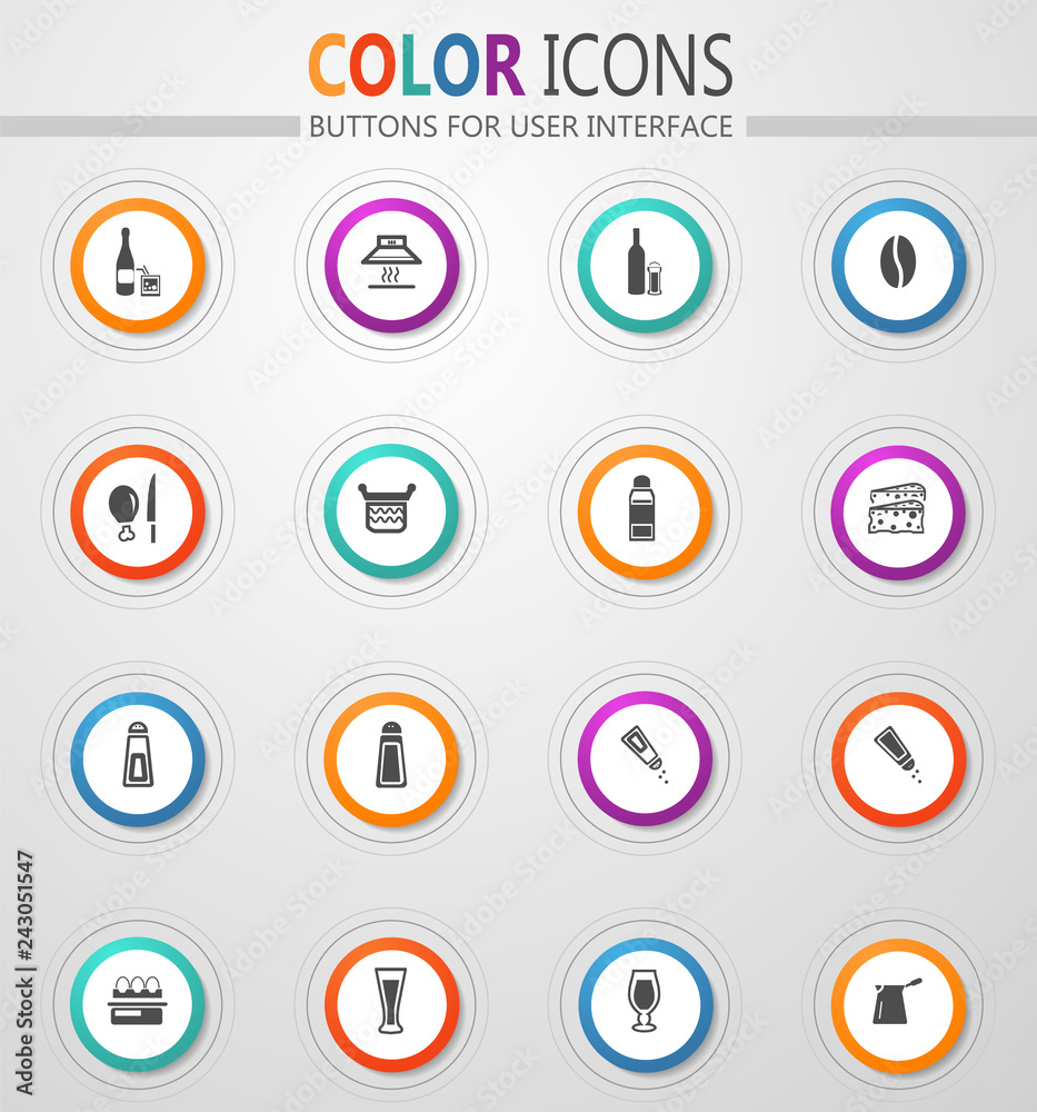 Food and kitchen icons set Food and kitchen icons set