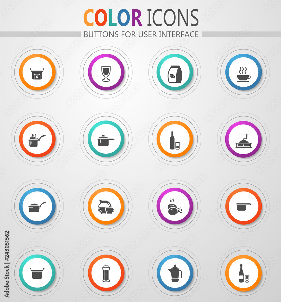 Food and kitchen icons set Food and kitchen icons set
