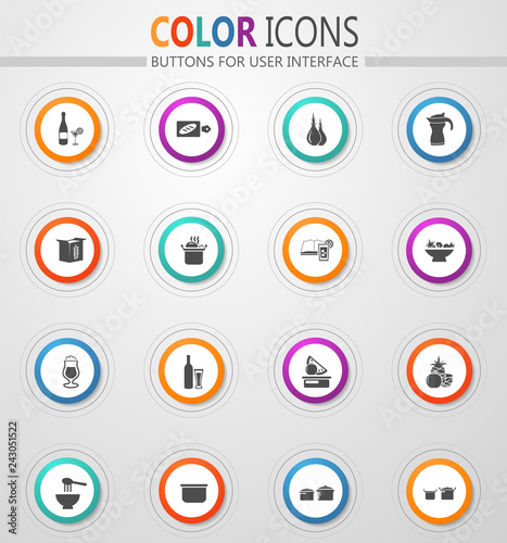Food and kitchen icons set