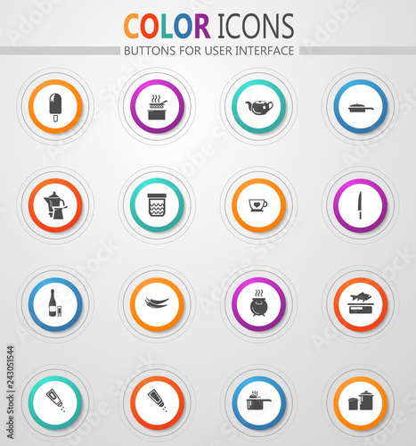 Food and kitchen icons set