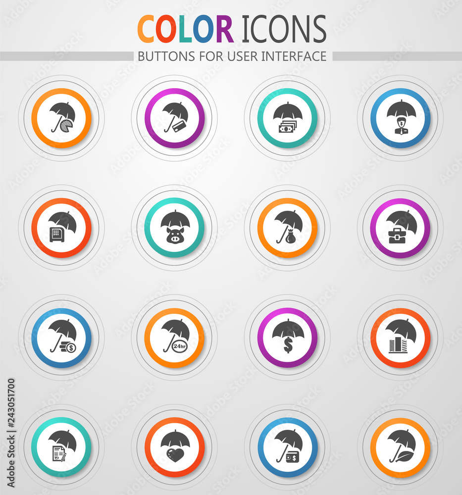 Insurance icons set Insurance icons set