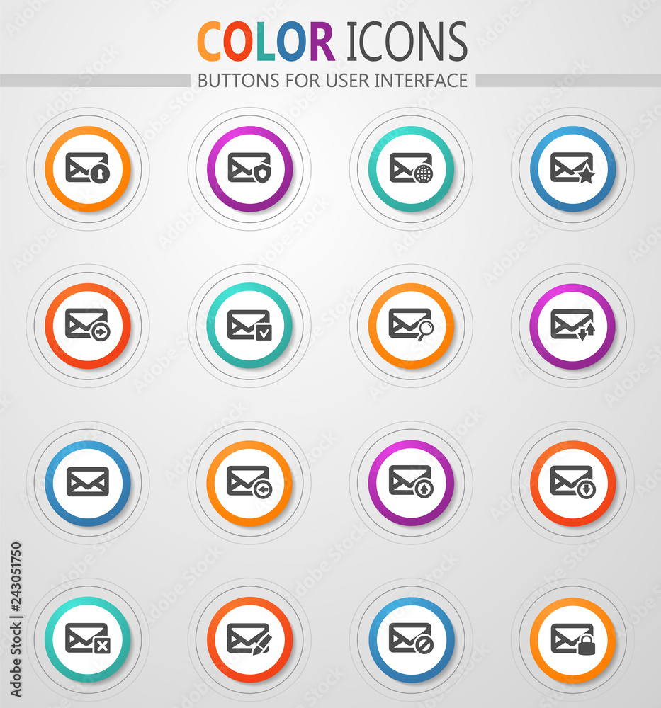 Mail and envelope icons set Mail and envelope icons set