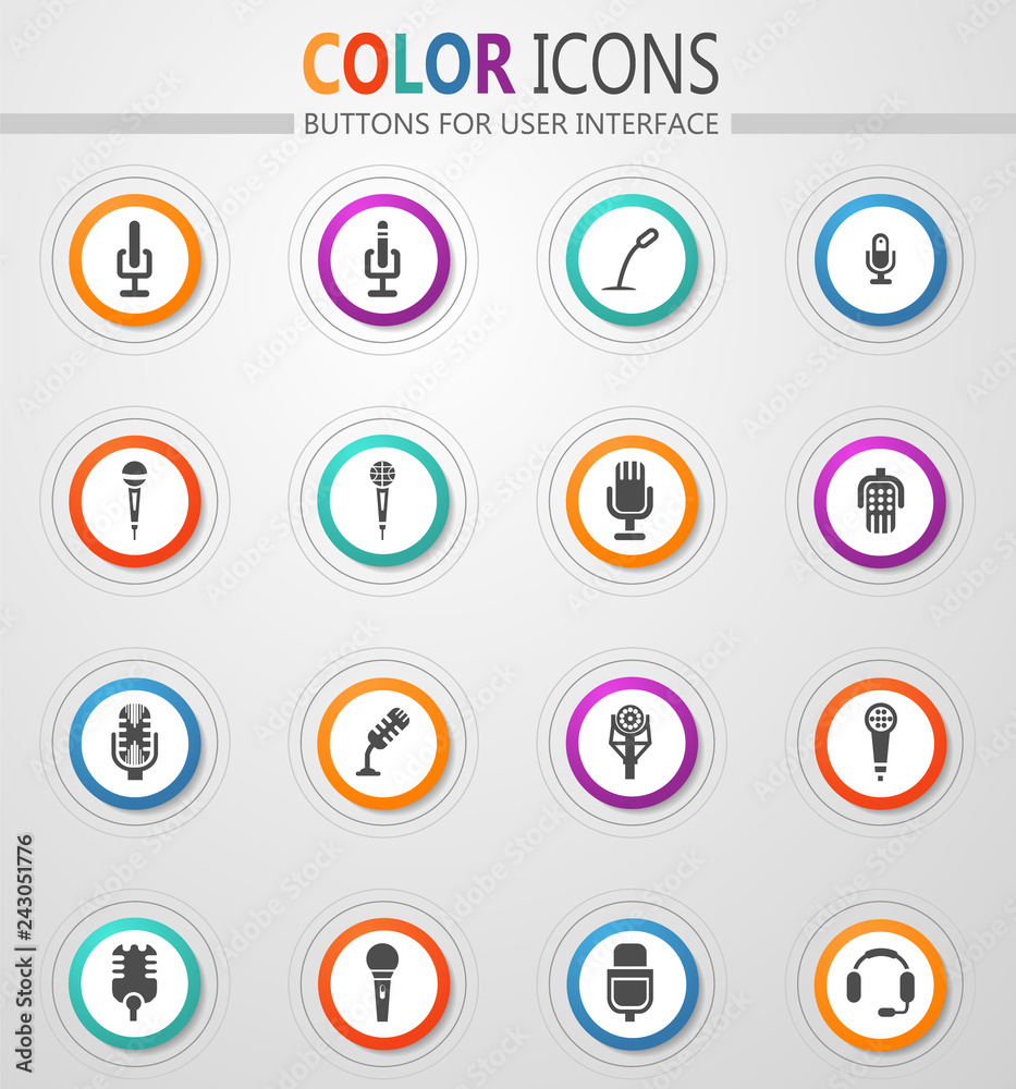 Microphone icons set Microphone icons set