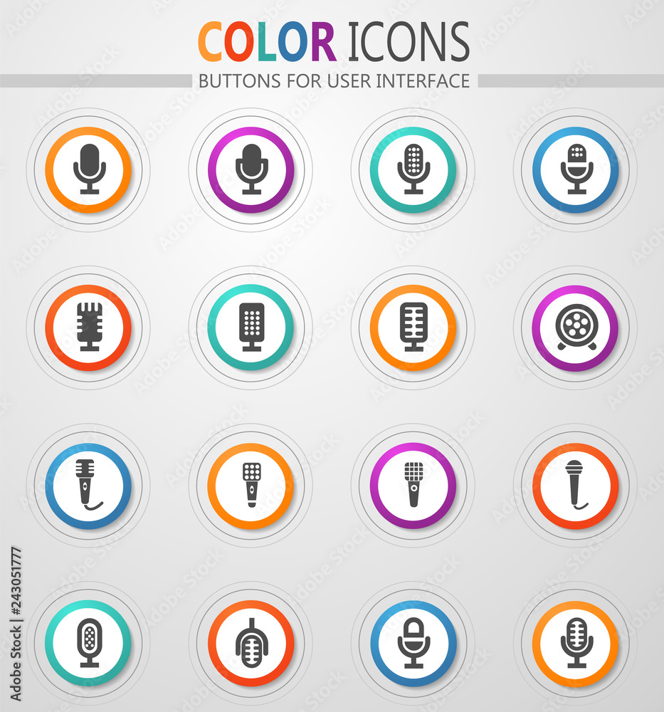 Microphone icons set Microphone icons set