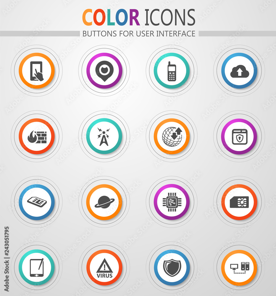 Mobile connection icons set Mobile connection icons set