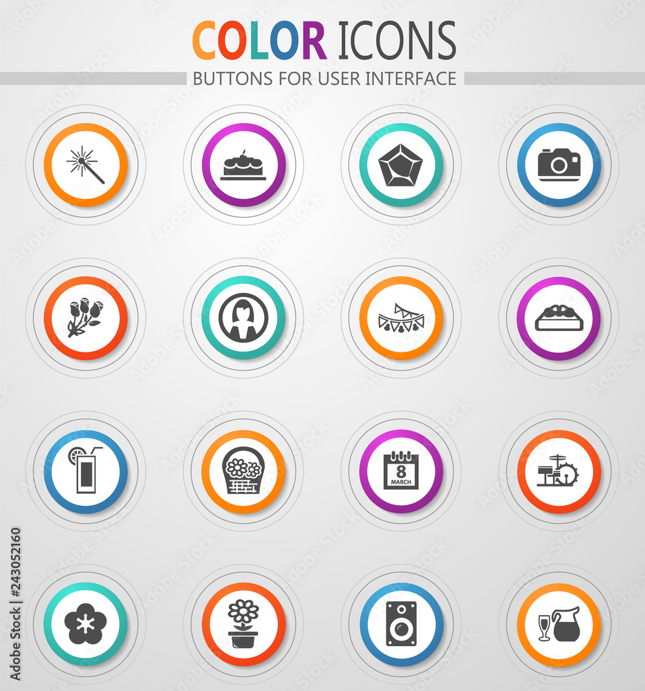 Womens Day icons set