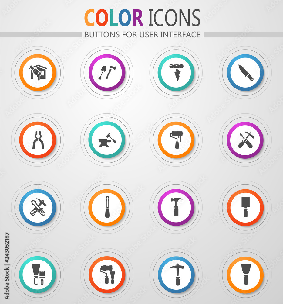 Work tools icons set Work tools icons set
