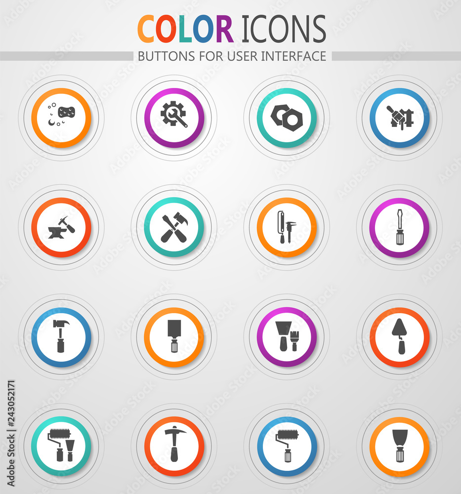 Work tools icons set Work tools icons set