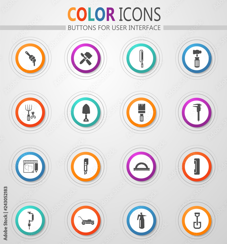 Work tools icons set Work tools icons set