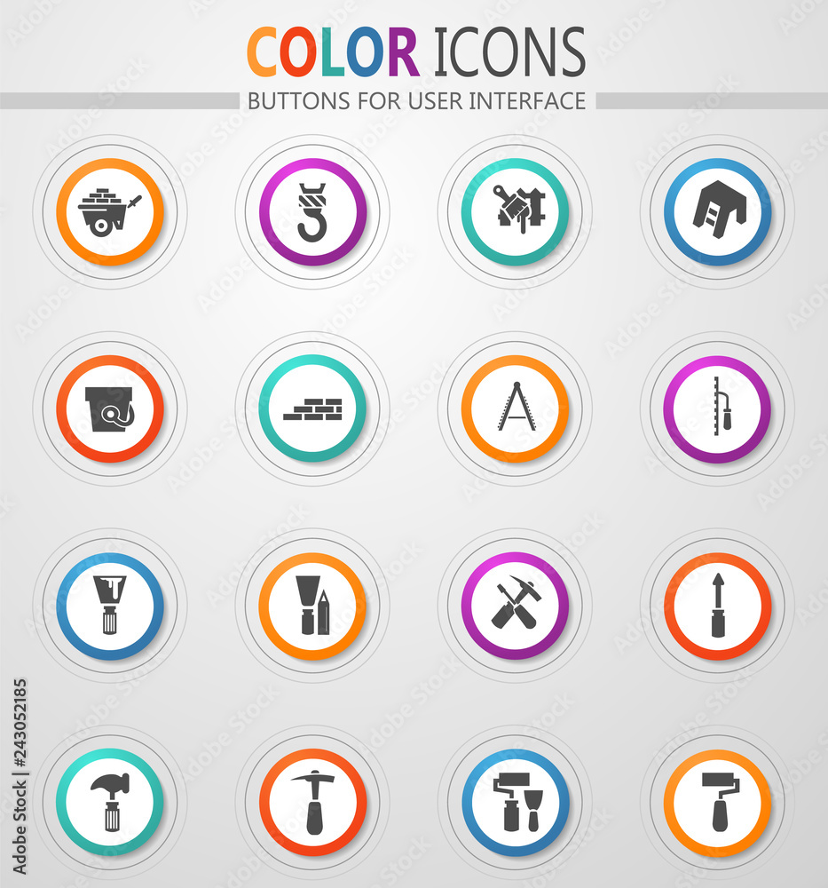 Work tools icons set Work tools icons set