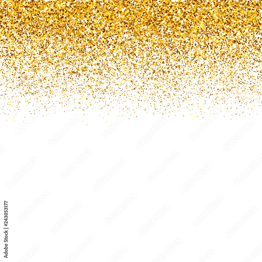 Gold confetti vector background. Falling golden dots border isolated on  white. Gold glitter texture effect. Easy to edit template Stock Vector |  Adobe Stock