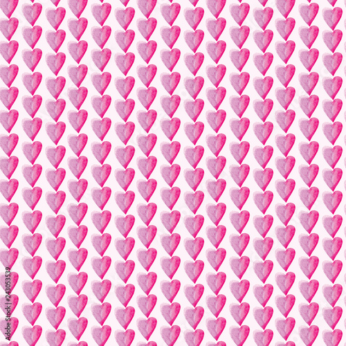 Hand-drawn seamless heart shapes pattern, valentine day  