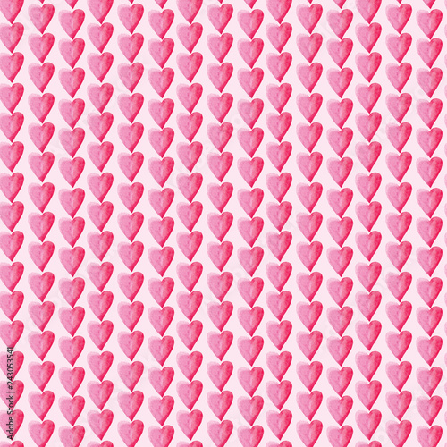 Hand-drawn seamless heart shapes pattern, valentine day  