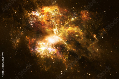 Abstract Unique Bright Nebula Galaxies In Deep Space Universe