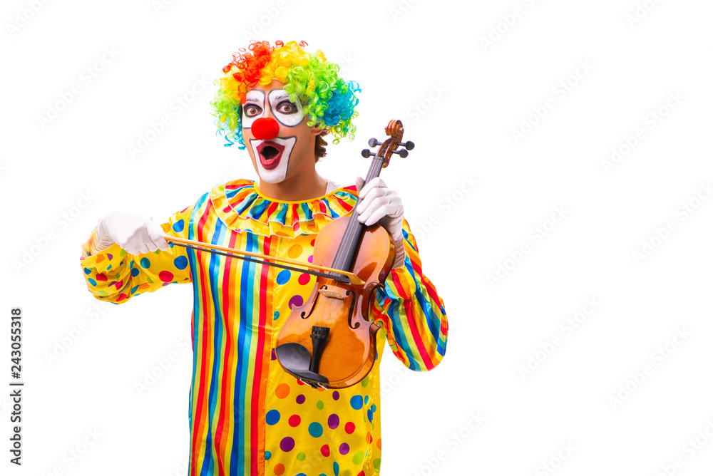 Male clown isolated on white Male clown isolated on white