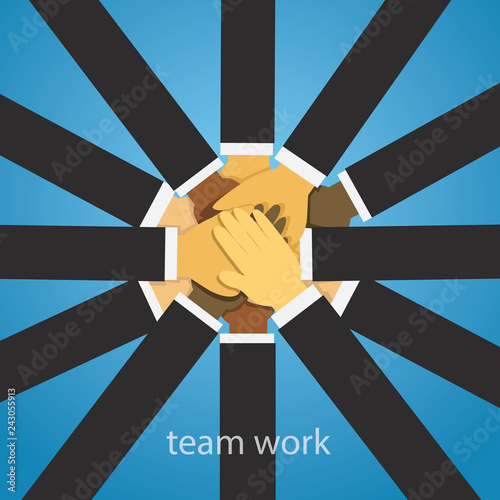 Business Teamwork Team Hard Work Concept. Vector Illustration