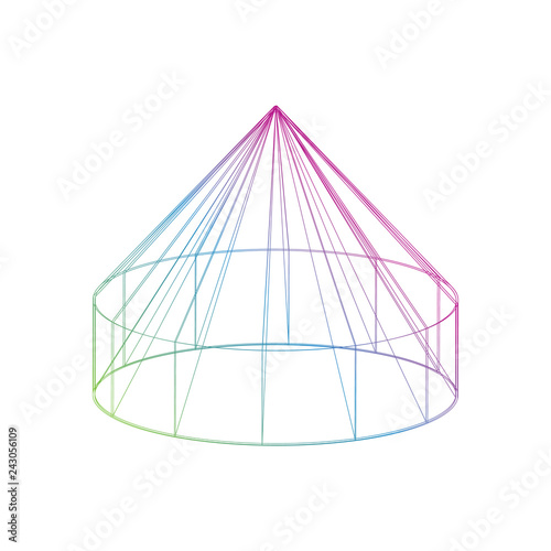 Color yurt icon on the white background