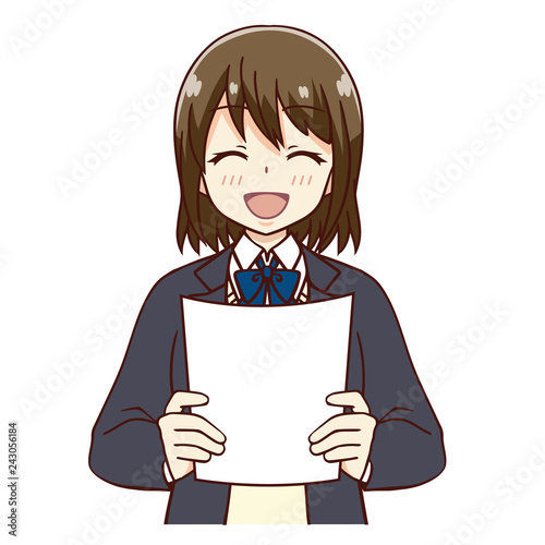 女子　学生　テスト返却　満足