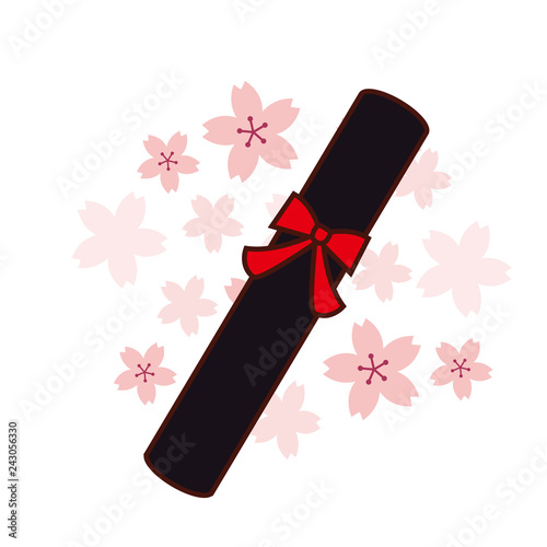 卒業証書　桜