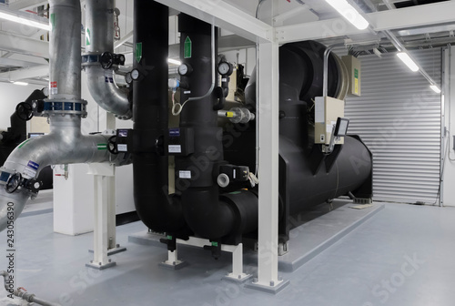 Typical install chiller in equipment room cover win insulation