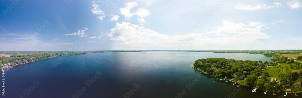 Aerial Wisconsin Lake Panorama