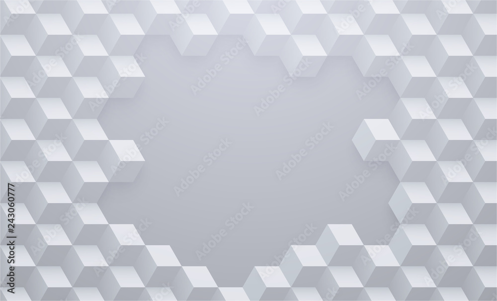 Obraz premium Abstract grey background with 3d cubes pattern.