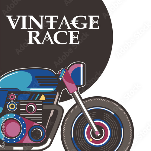 vintage motorcycle labels  badges and design elements  racer  print and banner  emblem  - Vector