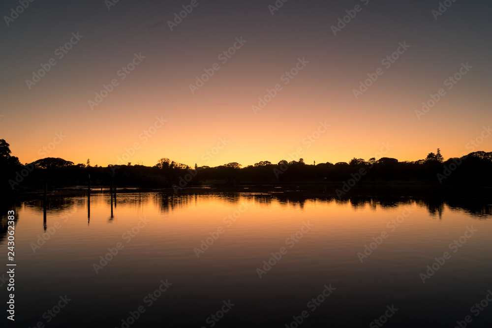 sunrise at a lake