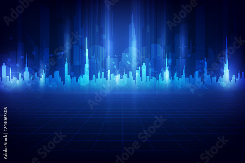 Smart city and telecommunication network concept. abstract mixed media.vector illustration