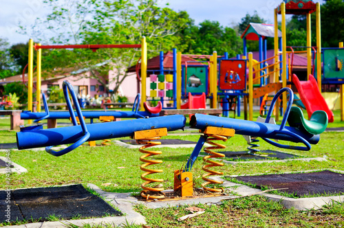 Broken equipment at playground