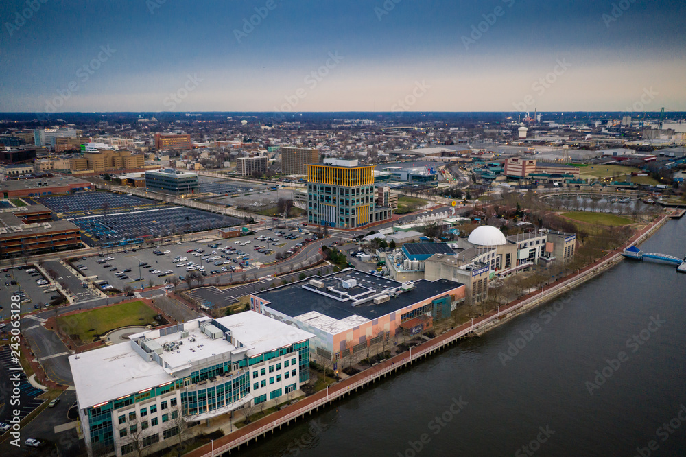Naklejka premium Aerial of Camden New Jersey