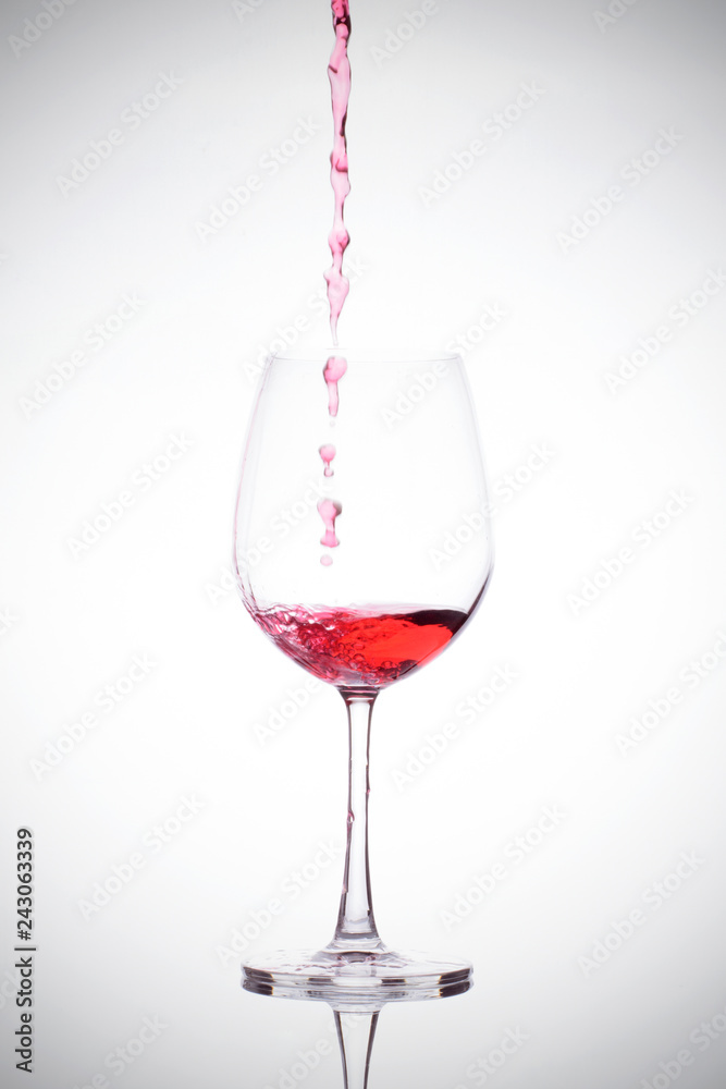 Wineglass and red wine Wineglass and red wine