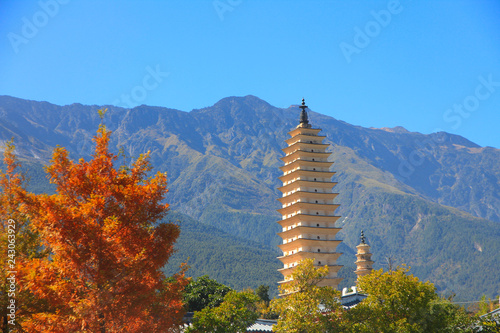 Autumn Scenery in Chongsheng Temple in Dali, Yunnan Province, China photo
