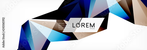 Triangle 3d polygonal art style. Future geometric design. Vector geometry futuristic illustration