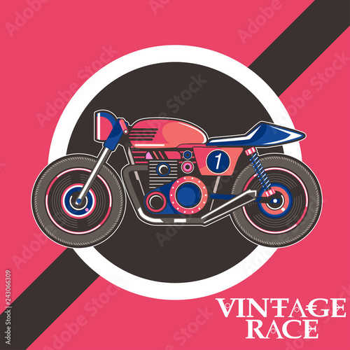 Vintage motorcycle poster - Vector