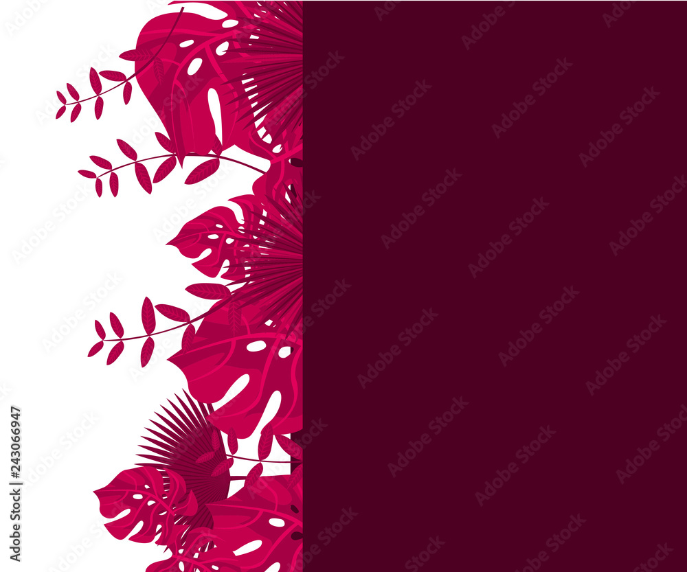 Obraz premium background tropical leaves plastic pink