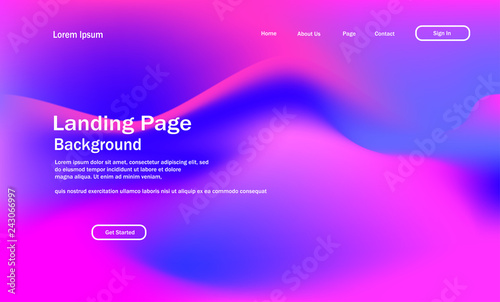 colorful 3d geometric landing page background template. with fluid shape composition vector