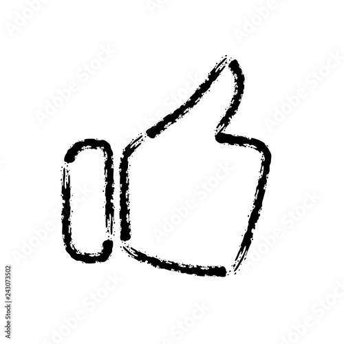 brush stroke hand drawn vector icon of like hand