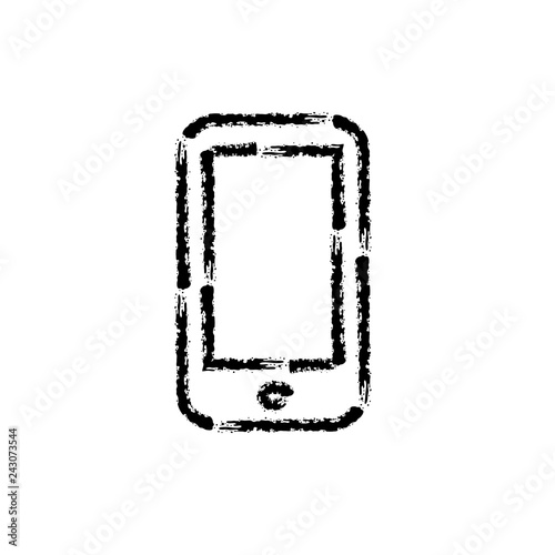 brush stroke hand drawn vector icon of mobile phone