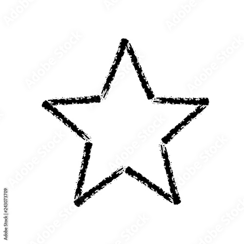 brush stroke hand drawn vector icon of star