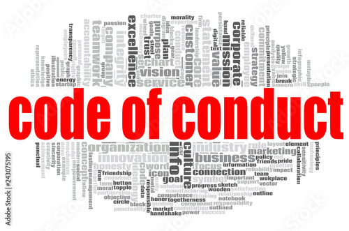 Code of conduct word cloud
