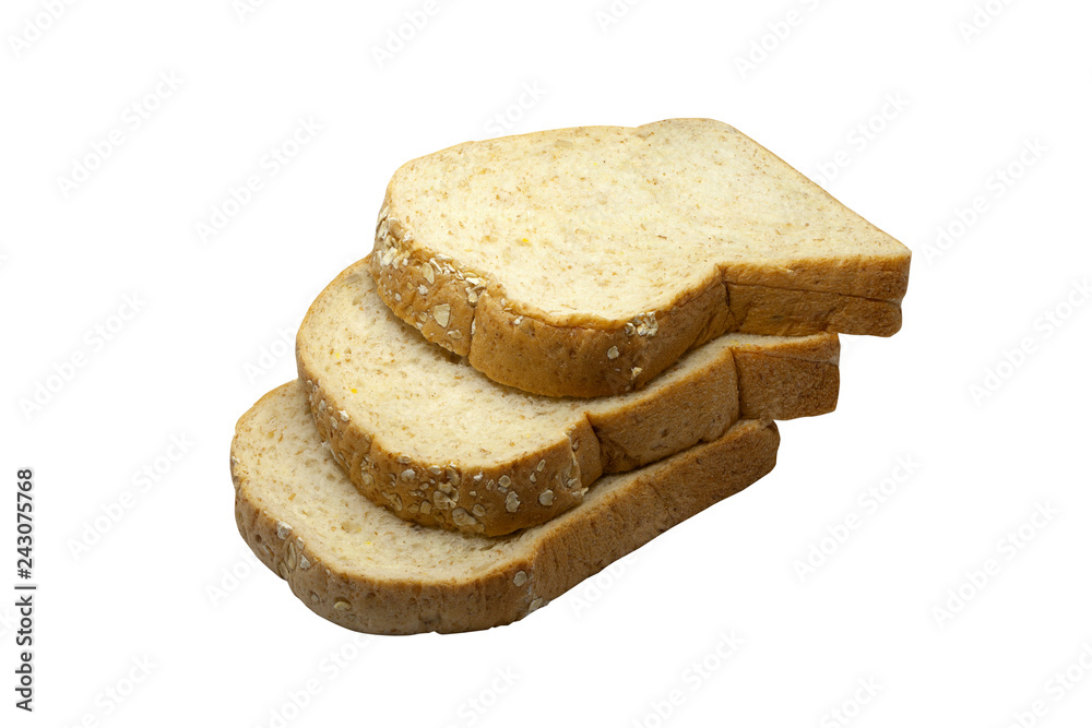 Grain Bread Sliced â€‹â€‹isolated on white background and have High
