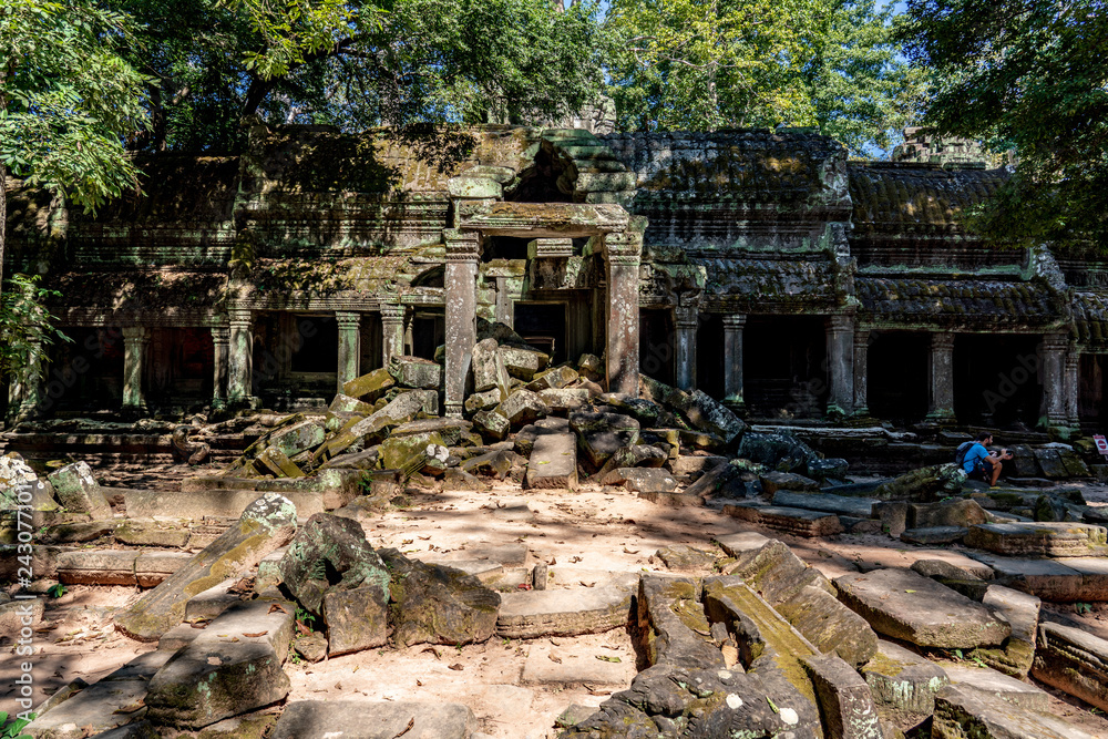 Ta prohm temple ruins at Angkor, Siem Reap Province, Cambodia